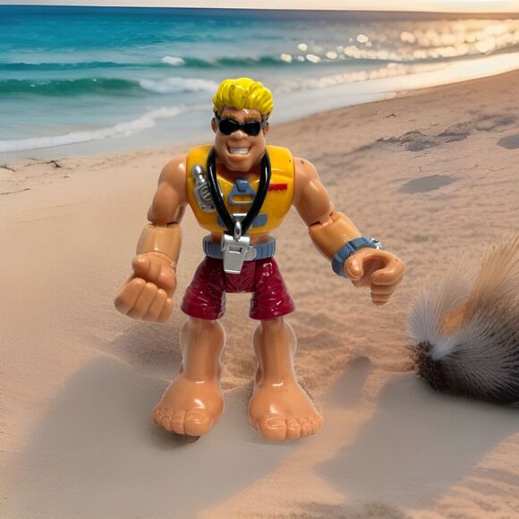 Fisher-Price Other - 🔥Rescue Heroes Sandy Beach Lifeguard Action Figure 2002 Fisher Price
